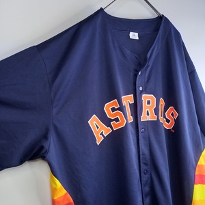 MLB　アストロズ　ゲームシャツ　半袖　ベースボールシャツ　企業ロゴ　XL