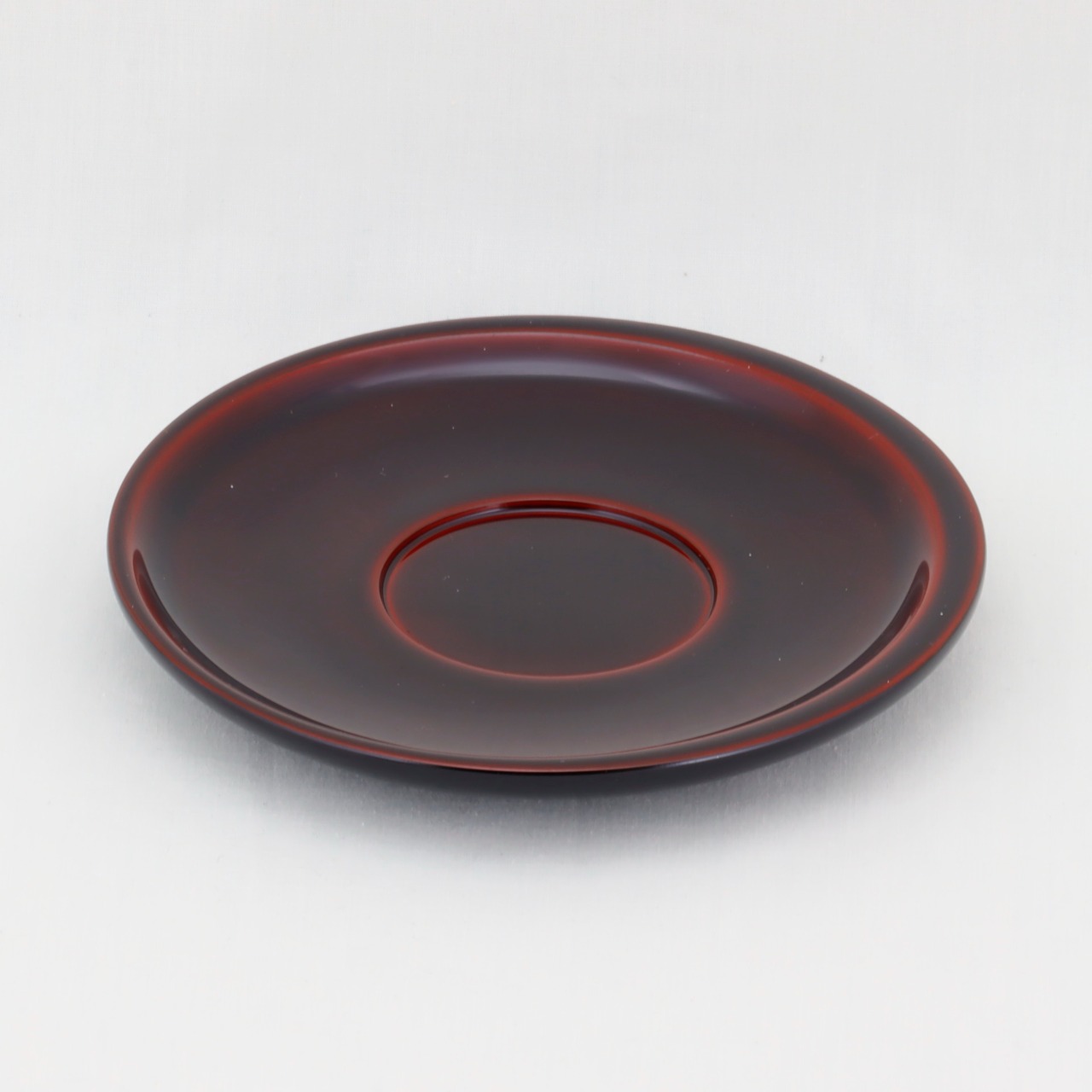 1651-1  輪島塗　茶托／日月形／溜塗無地／単品