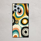 受注生産 iPhoneケース ターゲット円のレトロ抽象｜幾何学ウェーブ CURV020A