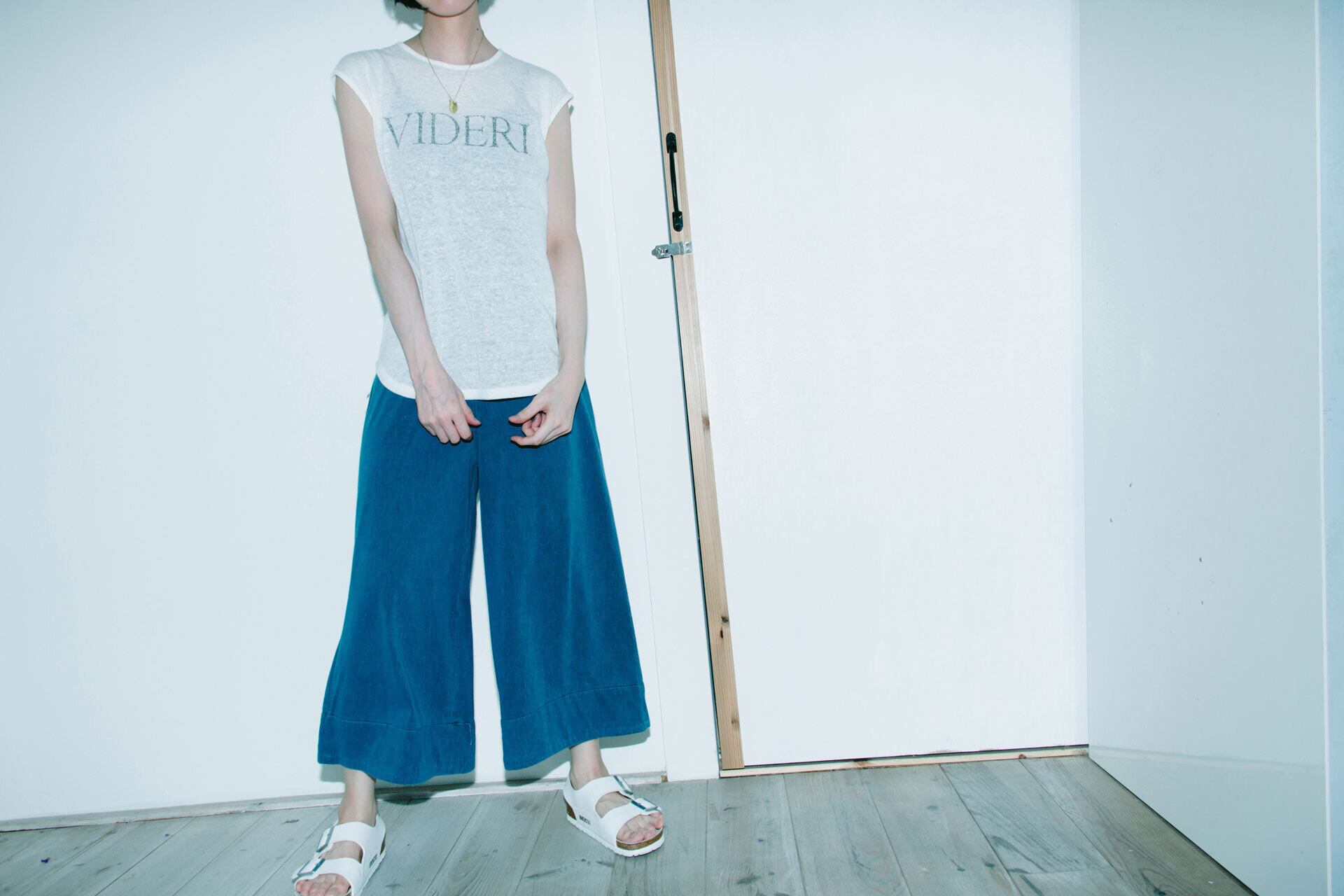 やわらかデニムワークパンツ