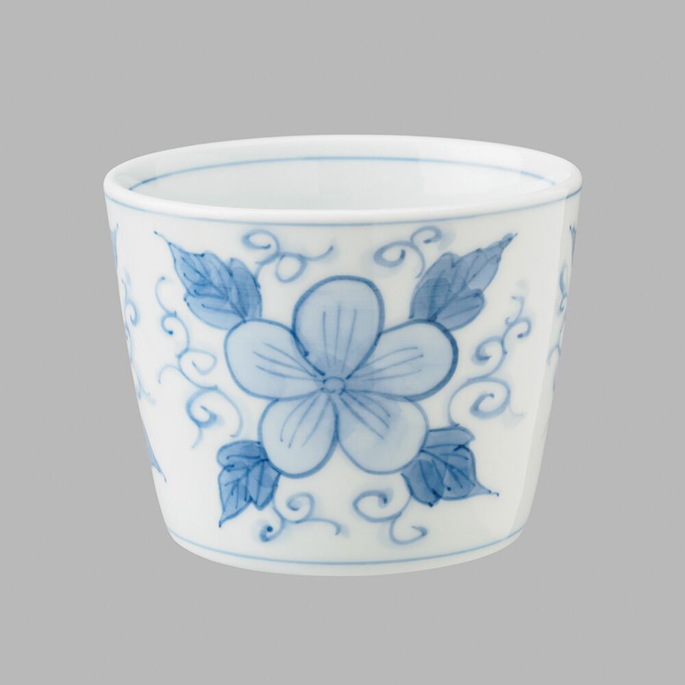 染付唐草草花文(小)