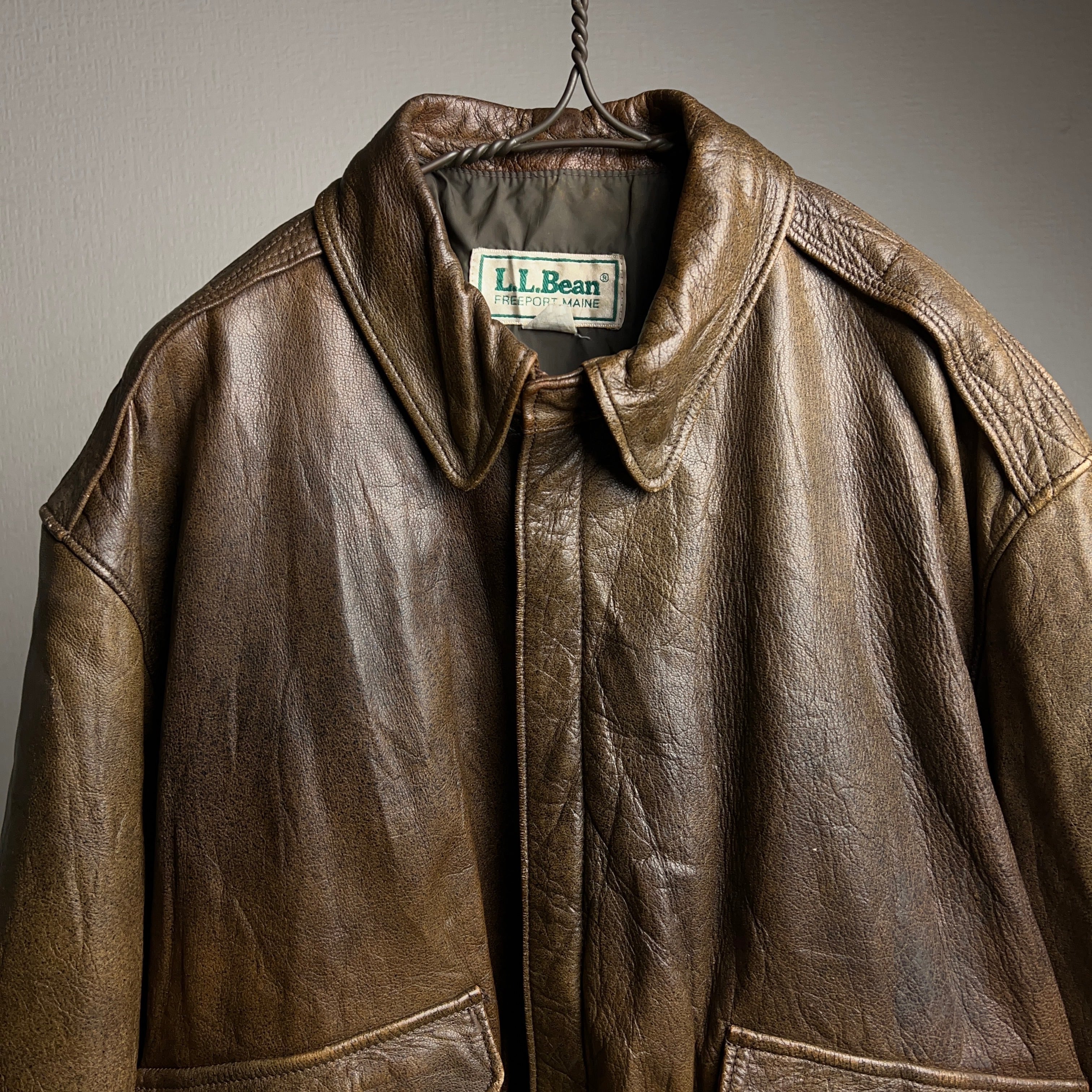 80's “L.L.Bean” A-2 Leather Flight Jacket USA製 80年代 エルエル