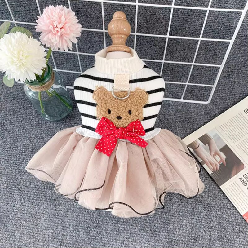 ベアーモチーフ付ドッキングワンピース 犬服 00972