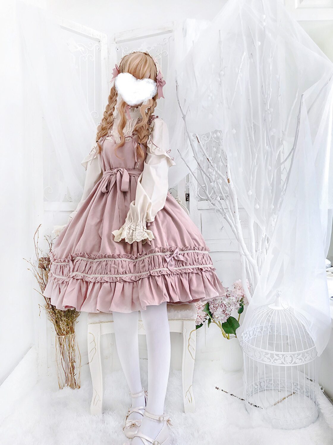 セットアップ】ピンク ロリータ 甘ロリ 長袖上着 カチューシャ | PAY ID