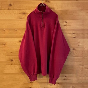 【champion】ハーフジップ スウェット 刺繍ロゴ L チャンピオン アメリカ古着