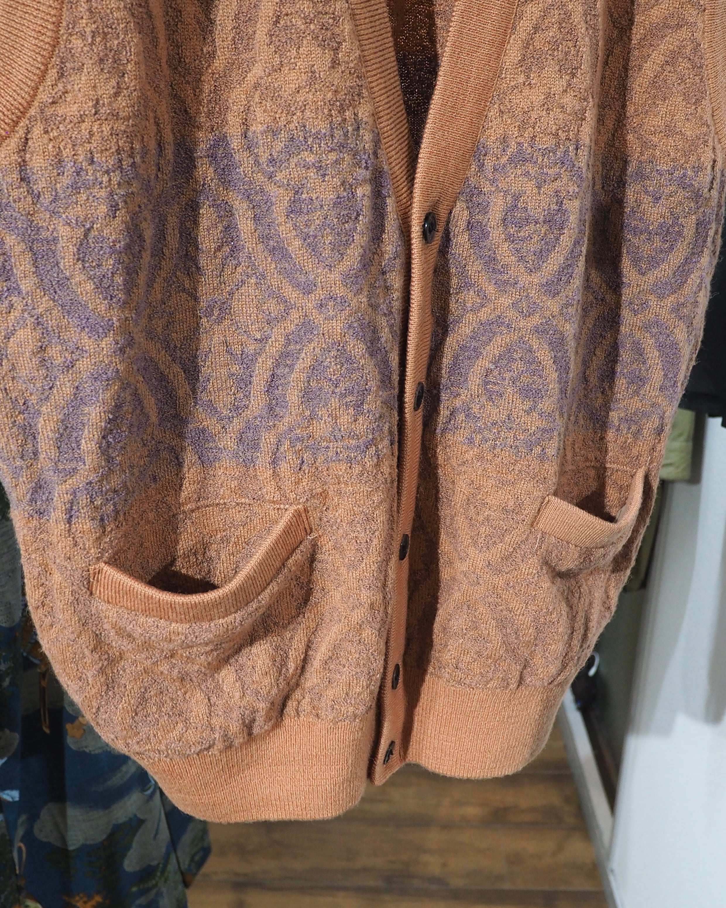 1990s Bewitching Damask pattern Weaving vintage Knit vest
