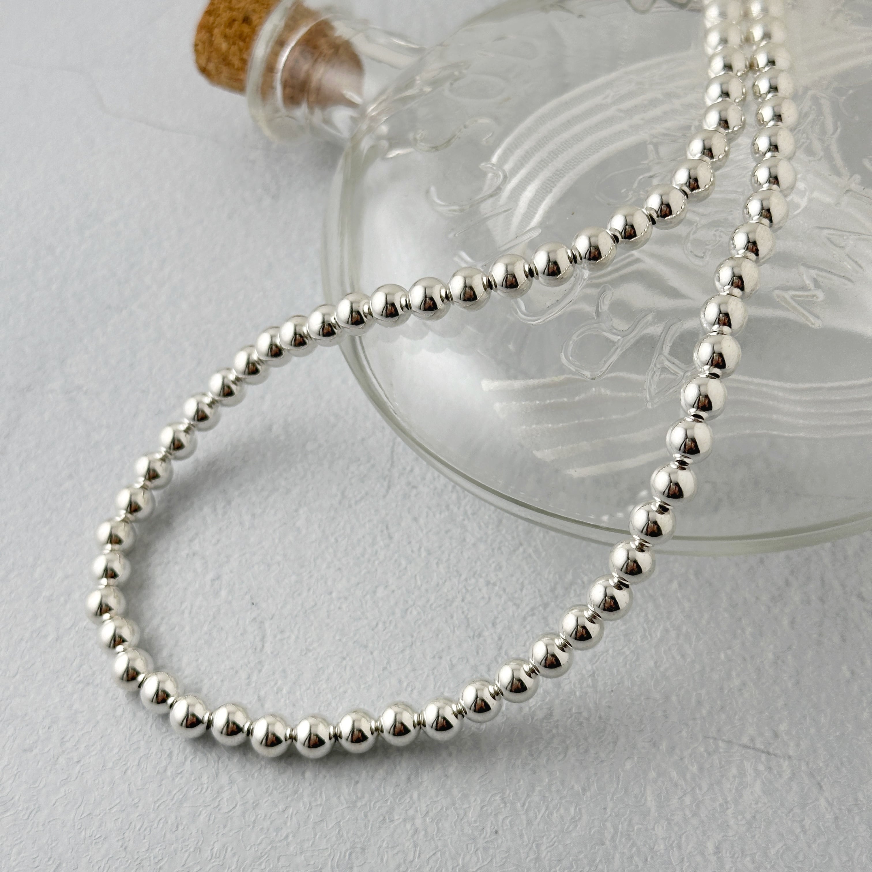 ナバホパール ネックレス 丸玉 6mm 45cm 《Indian Jewelry