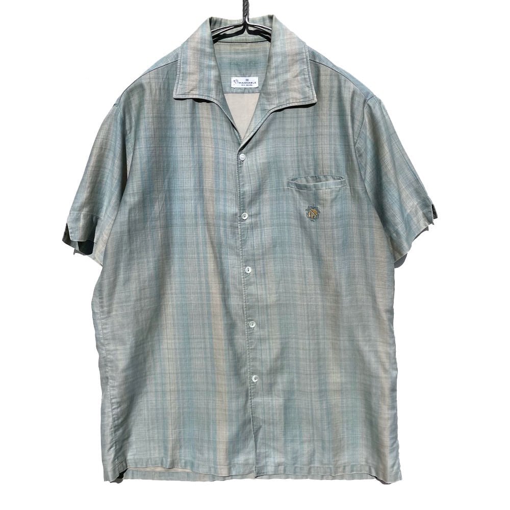 Vintage S/S Italian color cotton satin shirt [1960s-] Vintage