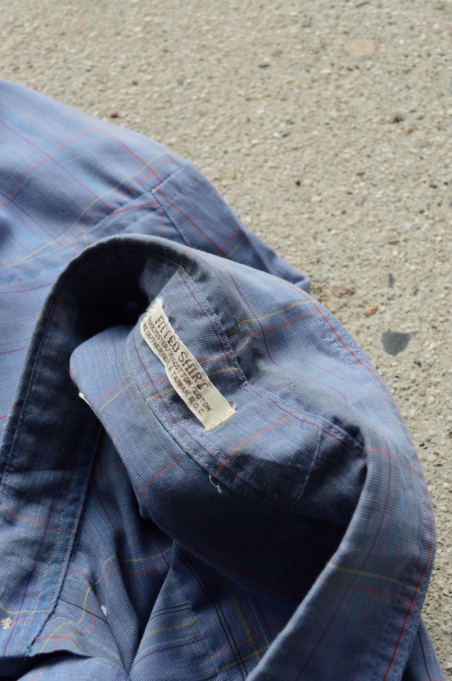 Peter ENGLAND 1990's From UK Multi Plaid Check Cotton Voile Old Shirt PolyBlend 90s euro コットンボイルシャツ