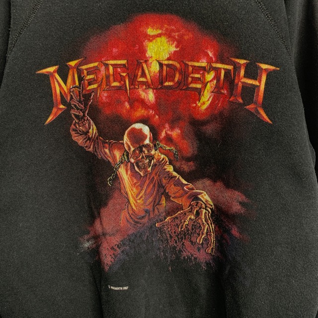 80s USA製 MEGADETH メガデス バンドスウェット ブラック　L