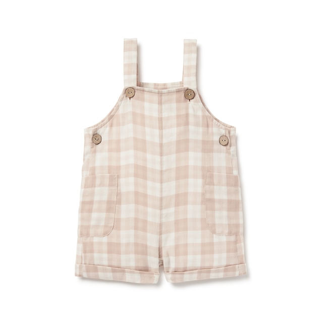 ASTER & OAK / Taupe Gingham Overalls