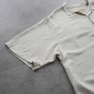 Tommy Bahama Silk Rayon open-collar shirt offwhite [XL] 古着