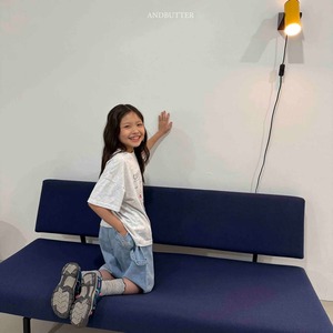 【and butter】ハートループパンツ  ライトブルー 90~120cm