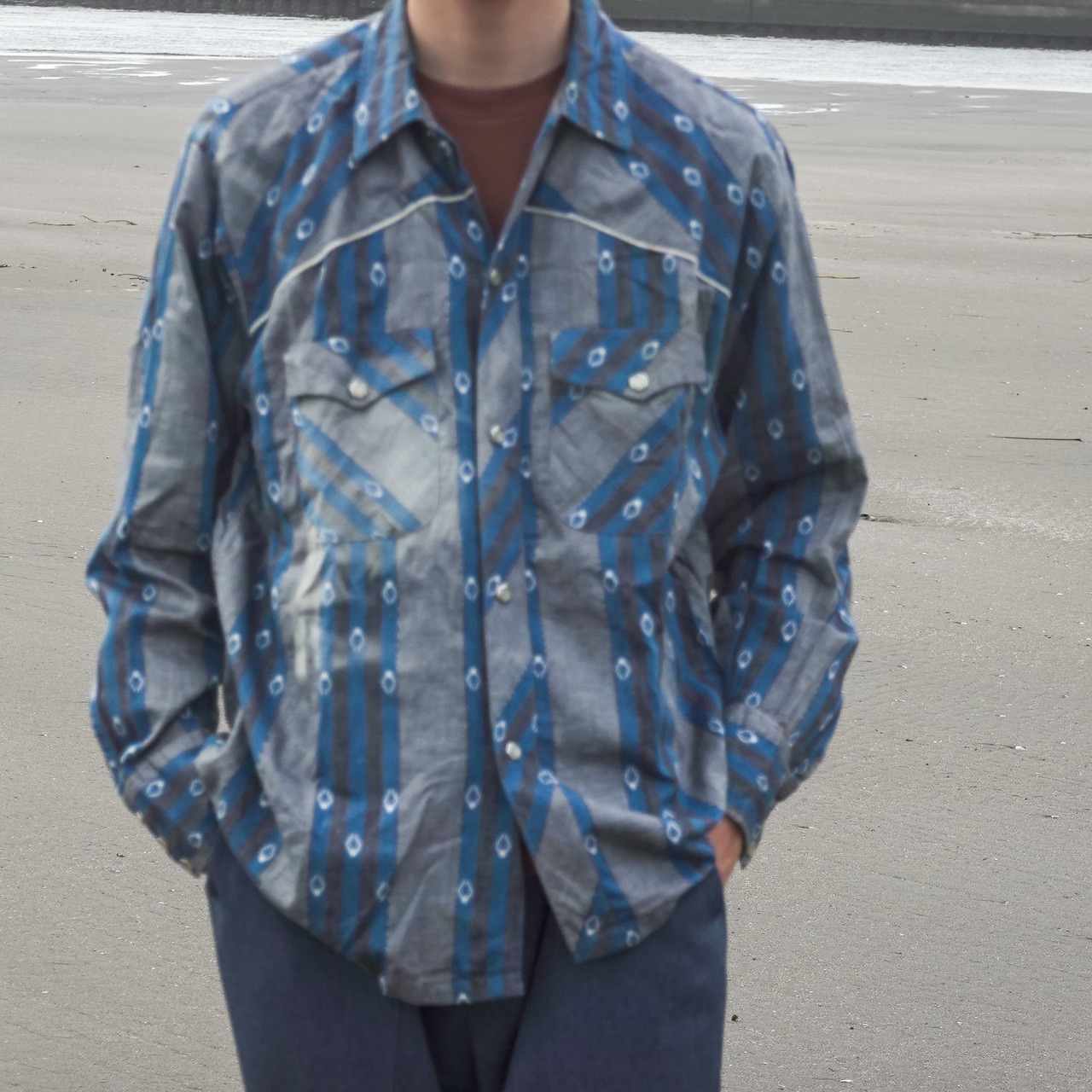 1960’s van heusen stripe western shirt