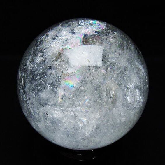 1Kg 水晶 丸玉 虹入り 89mm スフィア 置物 水晶玉 一点物 151-8715
