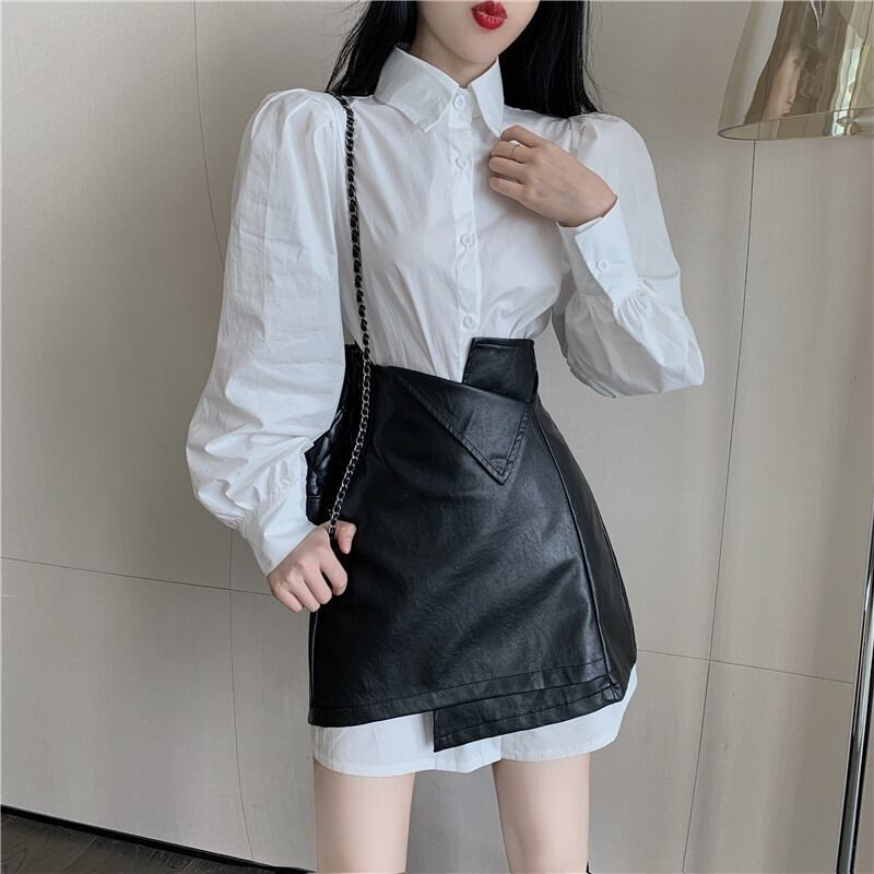 スリーブホワイトシャツ ドレス オータム 秋物 ドラファッションホール95356493892