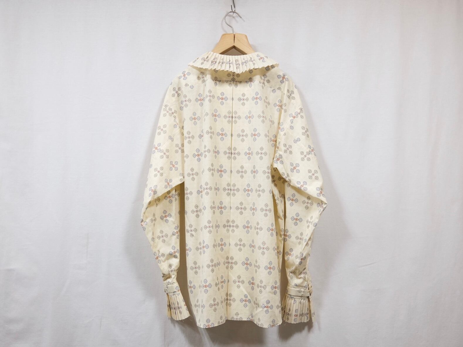 JUN MIKAMI “プリーツカラーシャツ” Red/Cream | Lapel online store