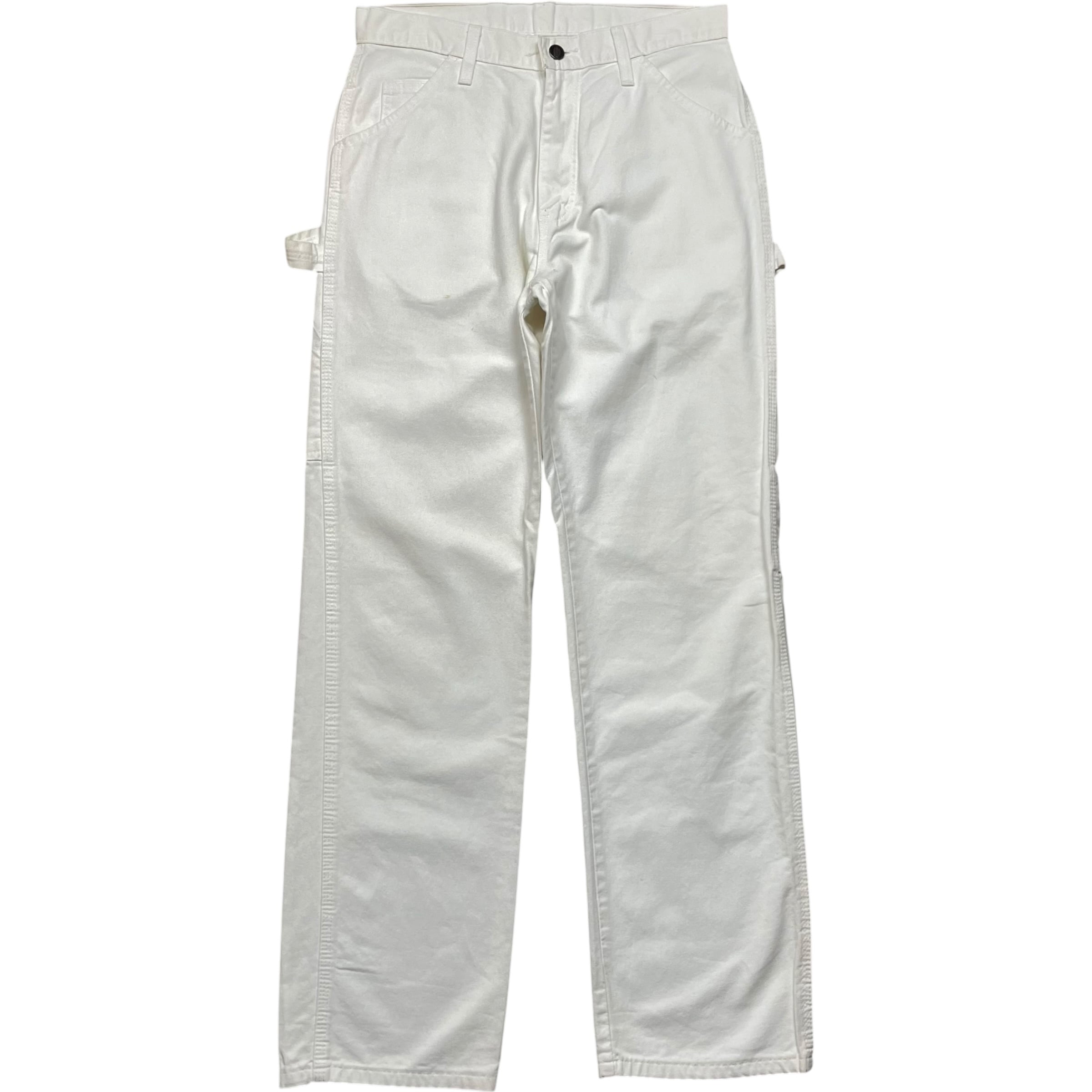 《実寸 W30 L31》 Dickies ディッキーズ ペインターパンツ ワークパンツ ホワイト 企業ロゴ ワンポイントロゴ no.10283