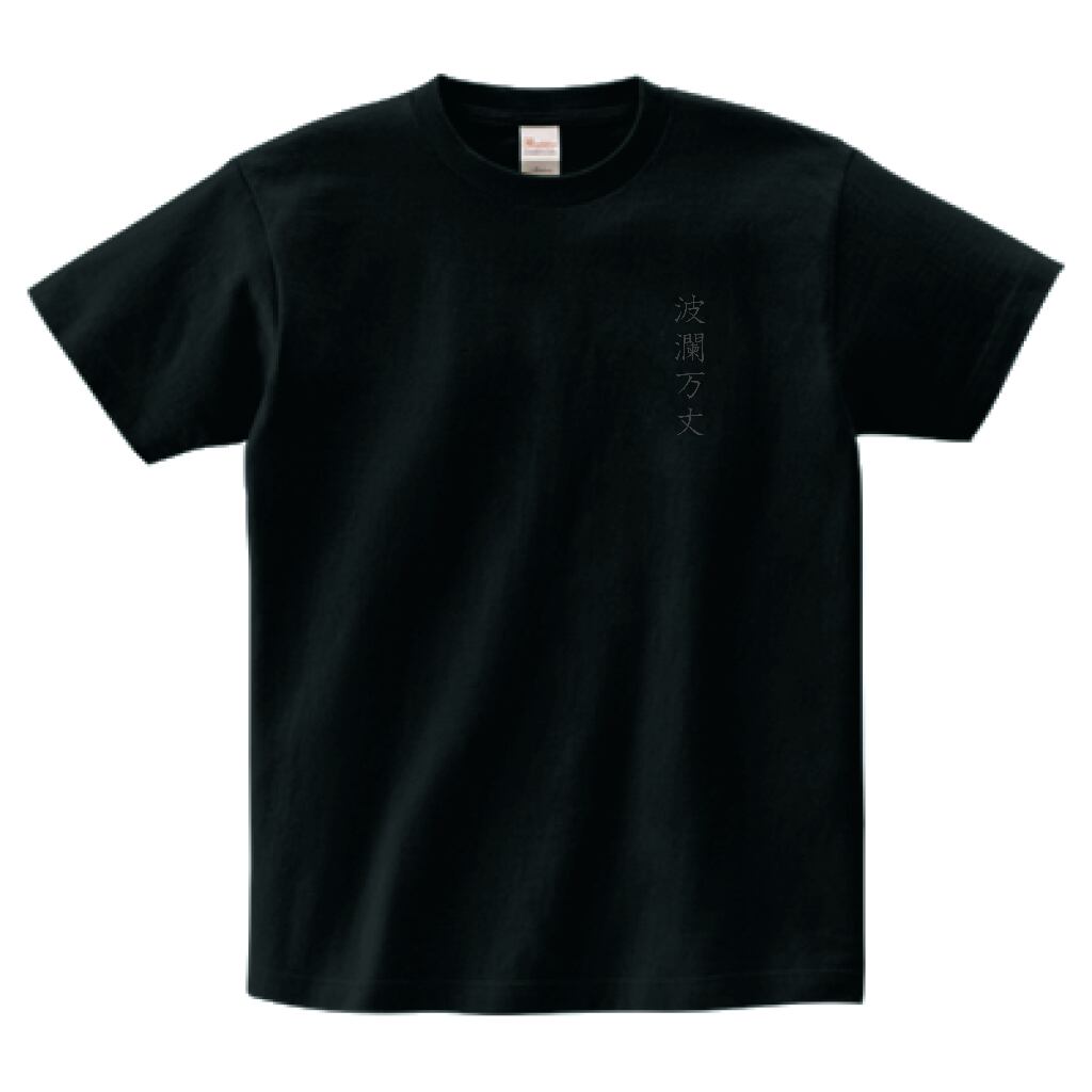 波瀾万丈」オリジナル漢字デザインTシャツ / ブラック | POK | メンズ