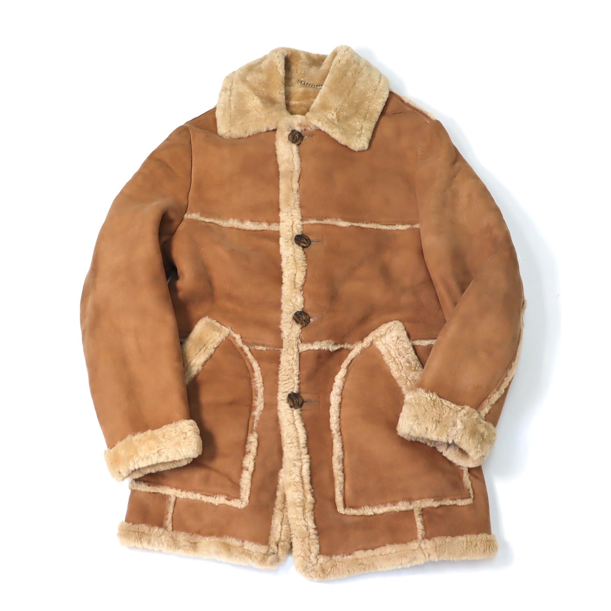 [38] 70's Lakeland Mouton Coat Light Brown