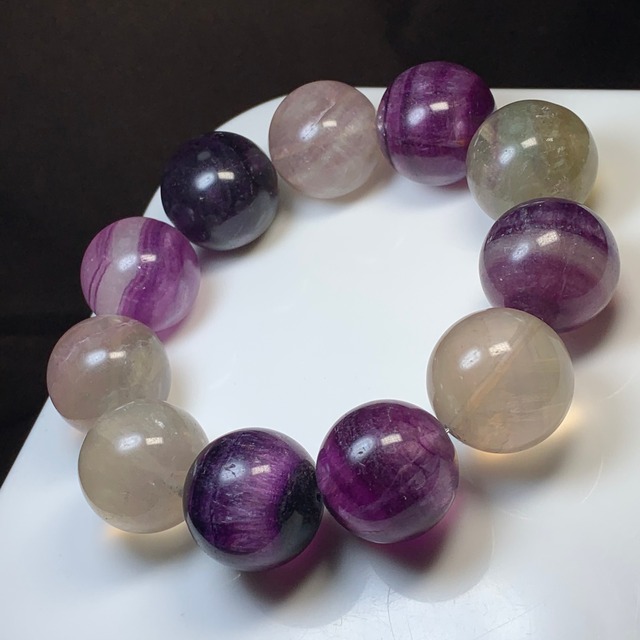 希少な大玉♪パープルグラデーションフローライト ブレスレット