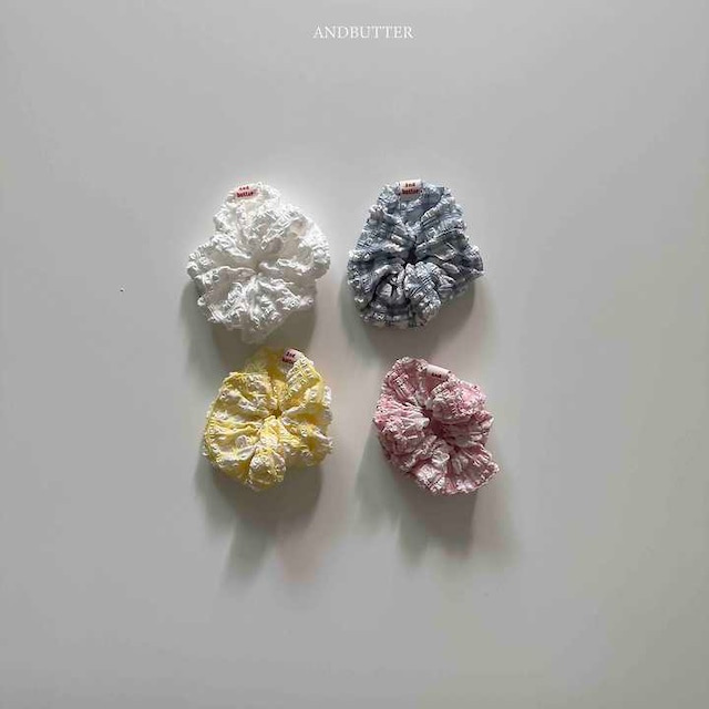 【取寄】andbutter|crisp check scrunchie|シャカシャカチェックシュシュ|FREE|kids&jr|26 summer