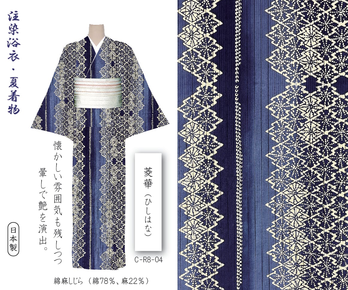 雪花絞り】 藍 井登美 itomi 優華壇ゆかた 浴衣・夏着物 | ジャパン