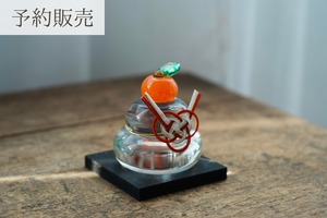 能登島ガラス工房　ガラスの鏡餅（透明）
