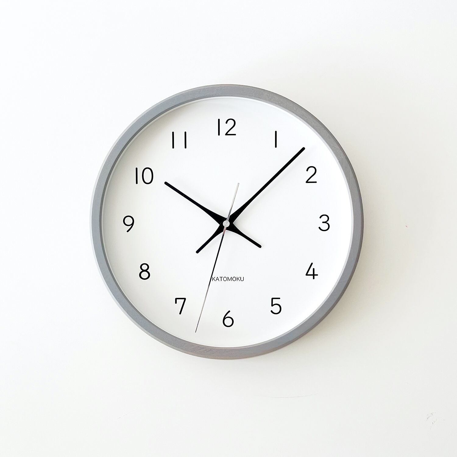 KATOMOKU muku clock 13 グレー km-104GR 掛け時計 | 加藤木工株式会社