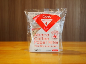 アバカ円すいコーヒーフィルター2～4杯用（100枚入）白色