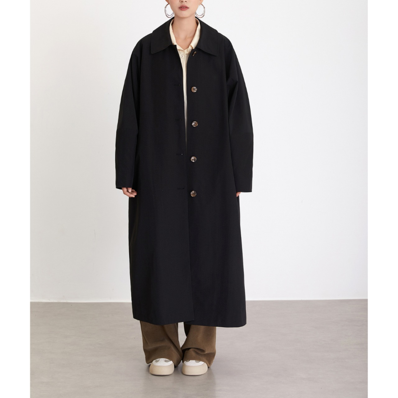 オーバーサイズ ステンカラーコート 2type／4color W01402