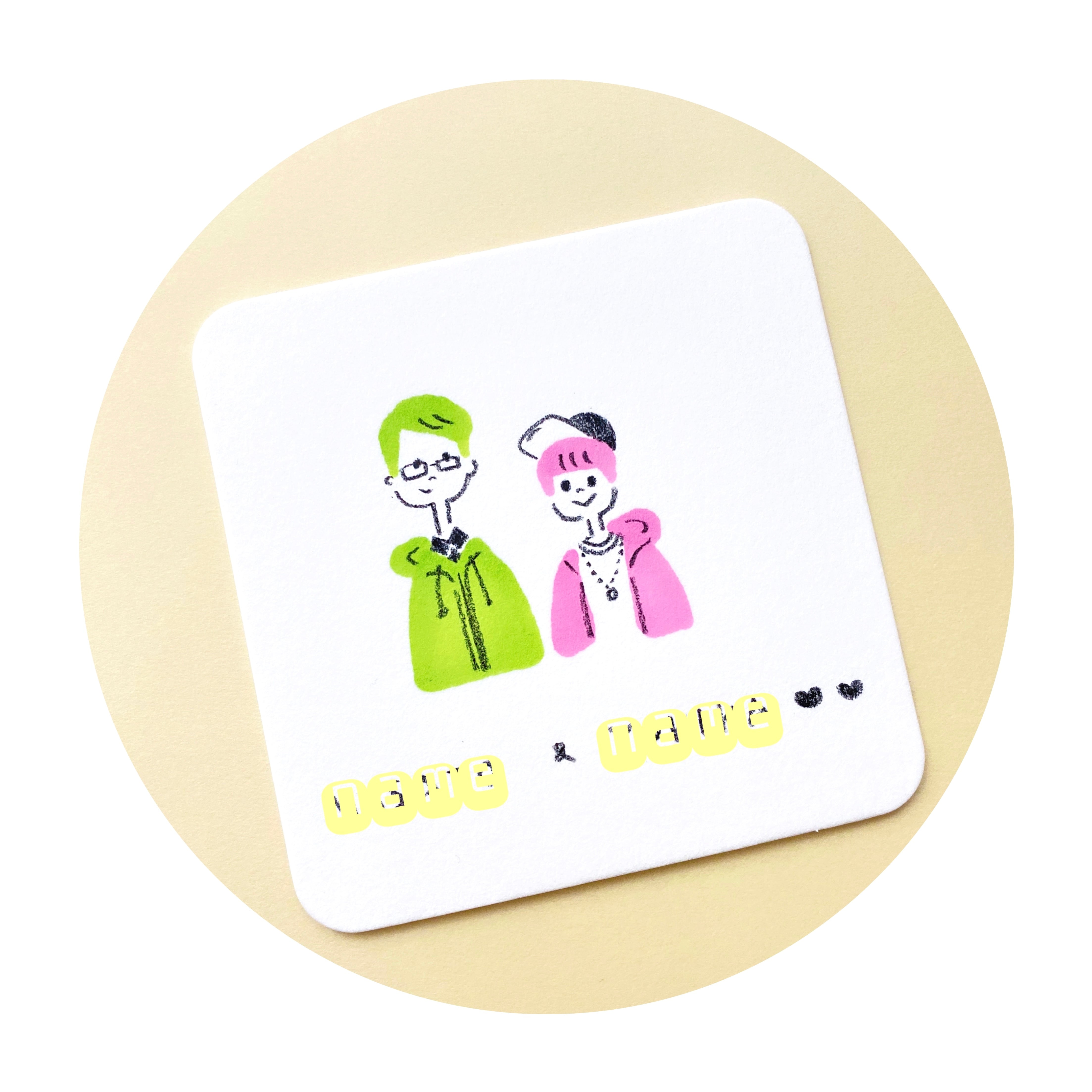 小さく飾れる オシャレ 似顔絵 『CHIBI YURU NIGAOE ¨̮ （アナログ