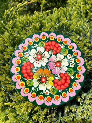 ペトリキフカ塗り　木製マグネット 　インテリア　フラワー　花（Khomenko製作）
