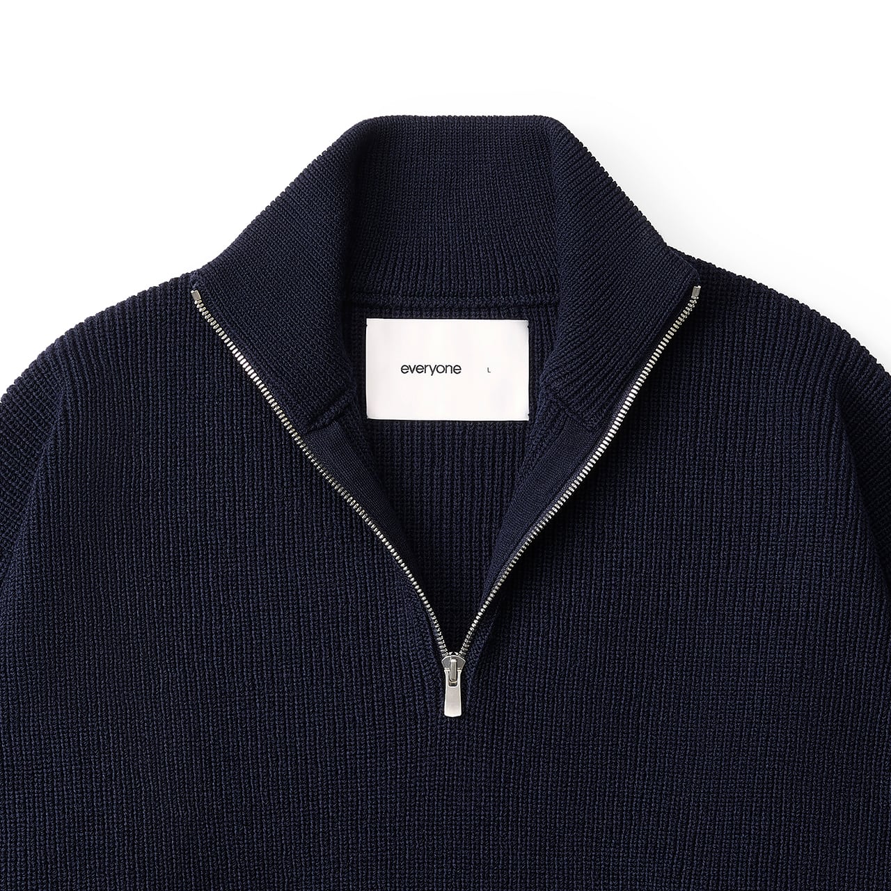 everyone half zip rib knit sweater (NAVY) | everyone