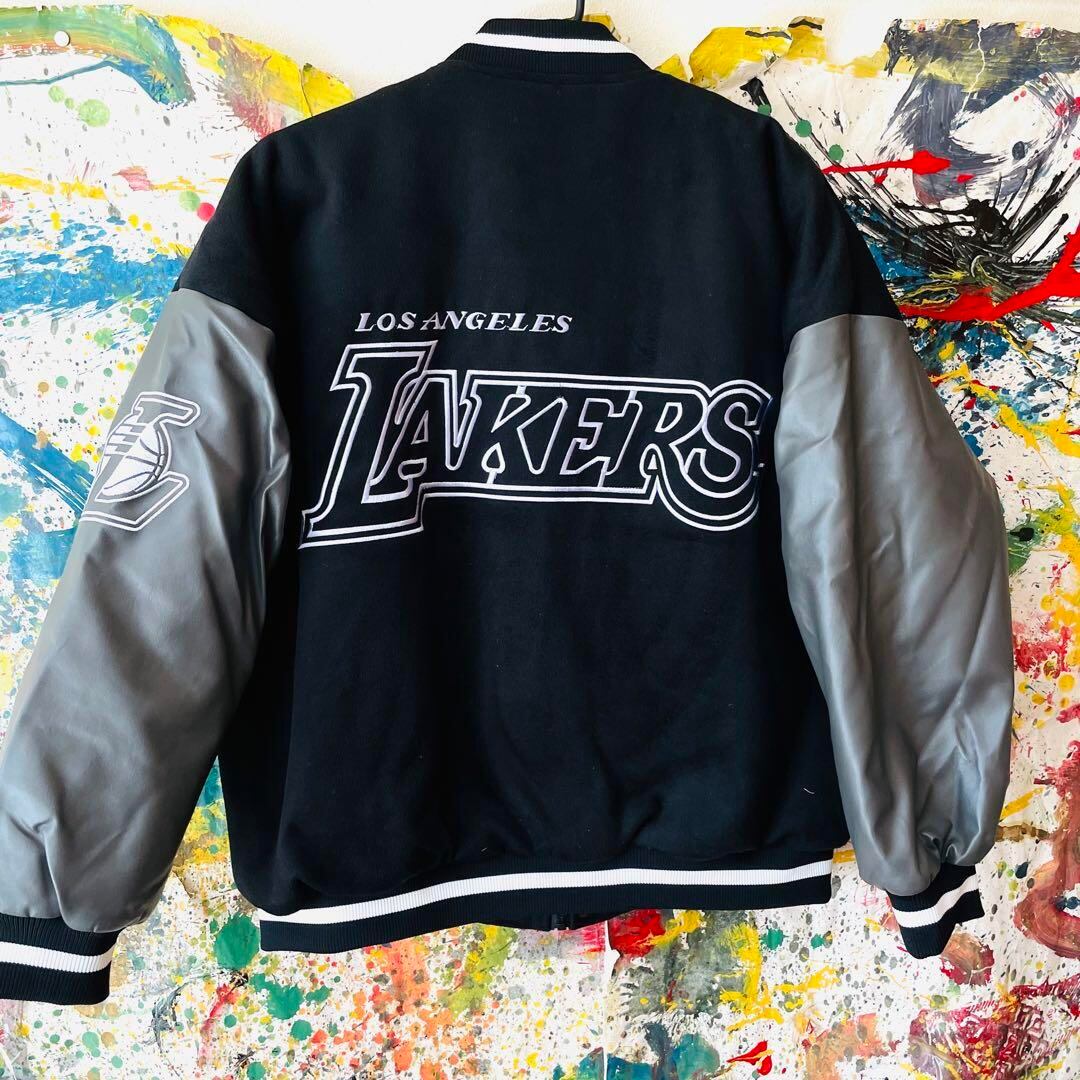 90s LAKERS】超希少!! レイカーズ NBA 本革 XL スタジャン古着屋Lucida