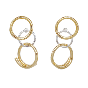 [P0013]Silver 925 18kGP Circle earring