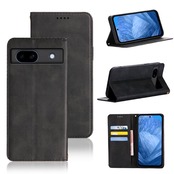 適用 Google Pixel 8a ケース 手帳型 グーグルピクセル8a 用 手帳型ケース Pixel8a 用 スマホケース カバー 手帳型 PUレザー カード収納 財布型 耐衝撃 ケース マグネット スタンド機能付き 5色(Google Pixel8a 用 ケース 手帳型) (ブラック)