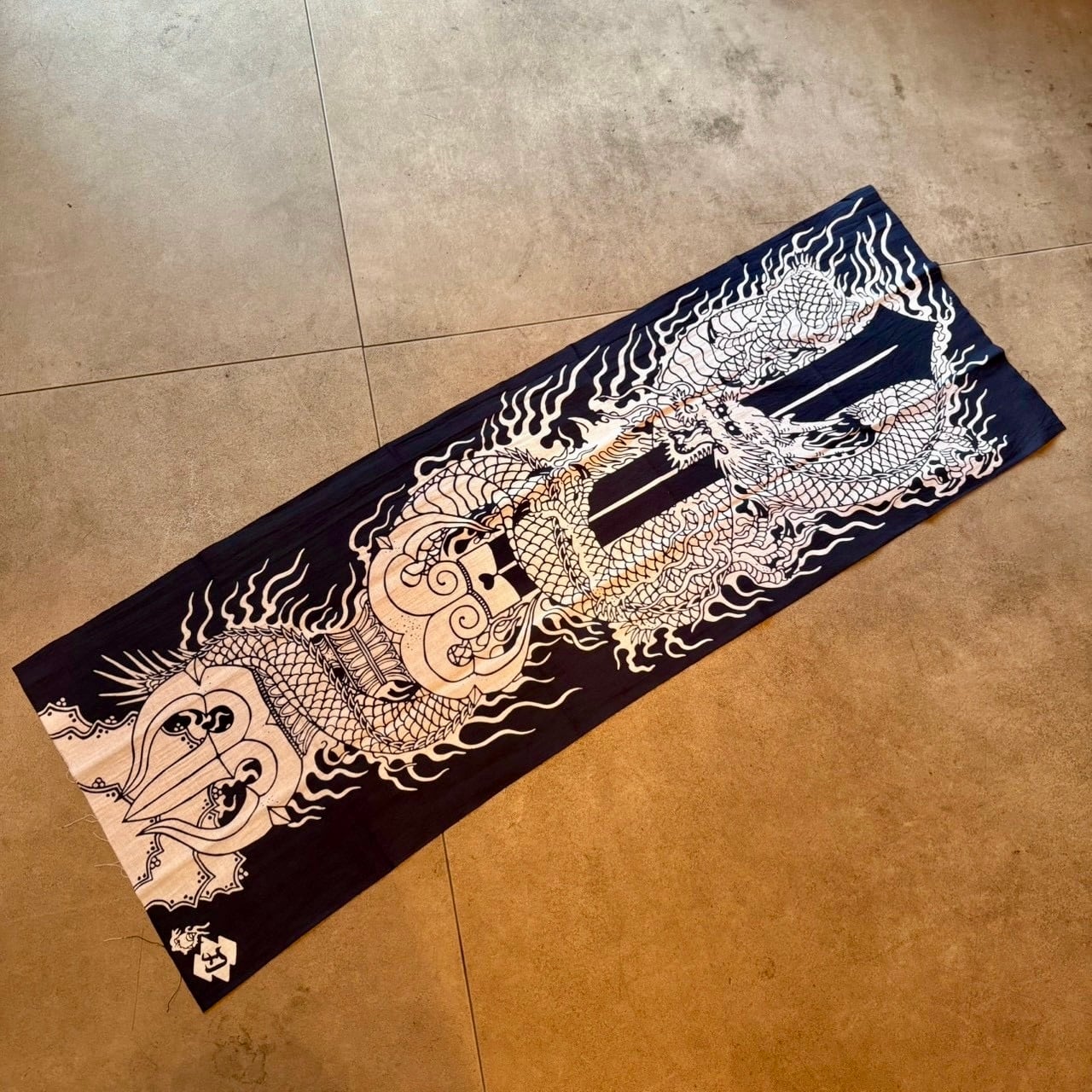TENUGUI VERSION 伝統工芸 手ぬぐい KURIKARA side-A NAVY BLACK