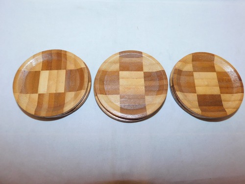 市松コースター(6客) wooden Japanese tea six saucers(No29)