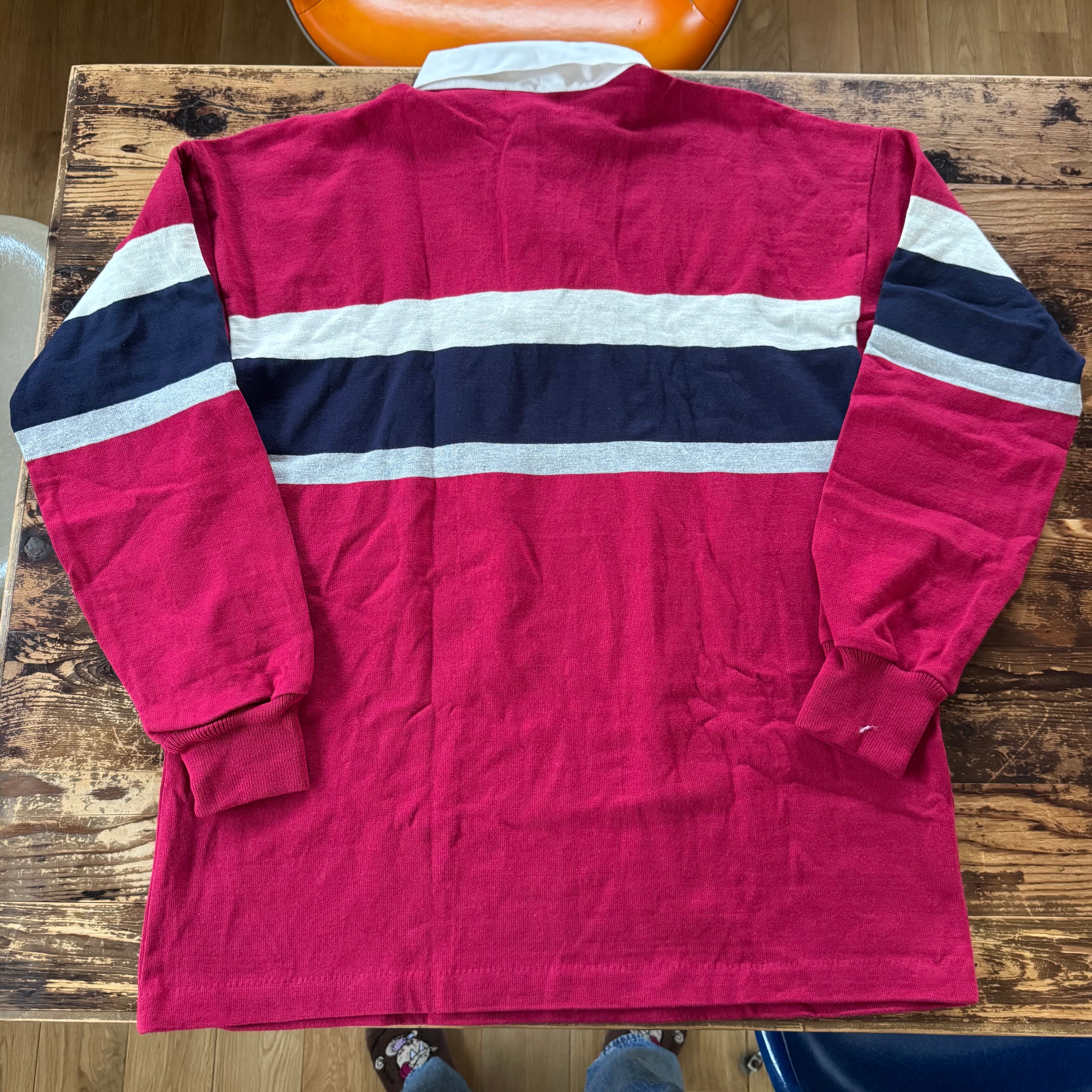 1980's DEADSTOCK L.L.Bean Striped RUGBY SHIRT Made in USA