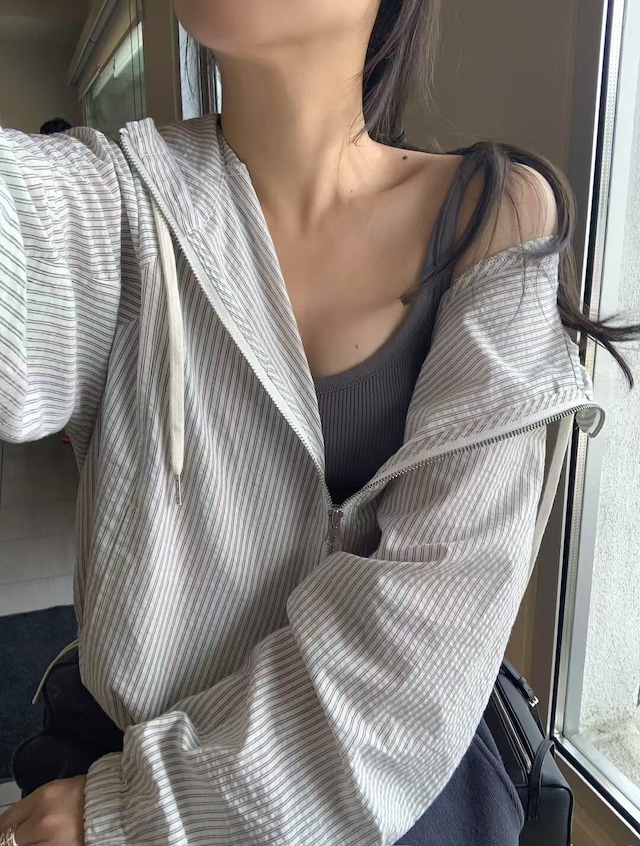 (予約) LITER / Hay stripe 2way jumper 2color