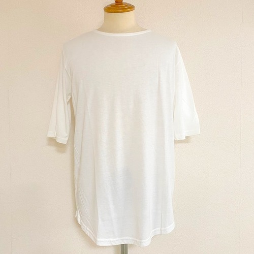 Long Length Crew Neck Cut & Sewn(Half Sleeve)　White