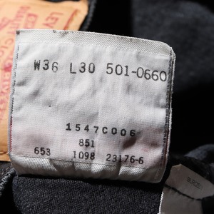 美品 36×30 Levi’s 501 USA 98年 サルファーブラック デニムパンツ リーバイス