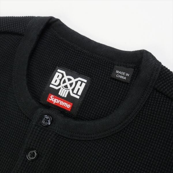 Supreme 即完 2-Tone S/S Henley Black 黒 L