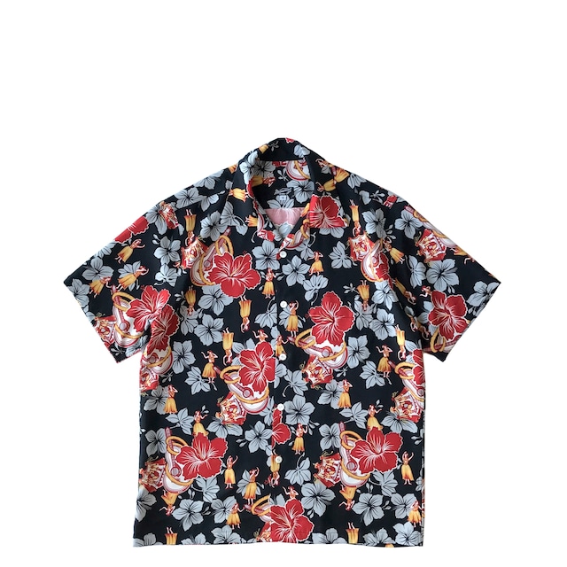 Mountain Aloha shirt  / Royal Hawaiian  /  Black