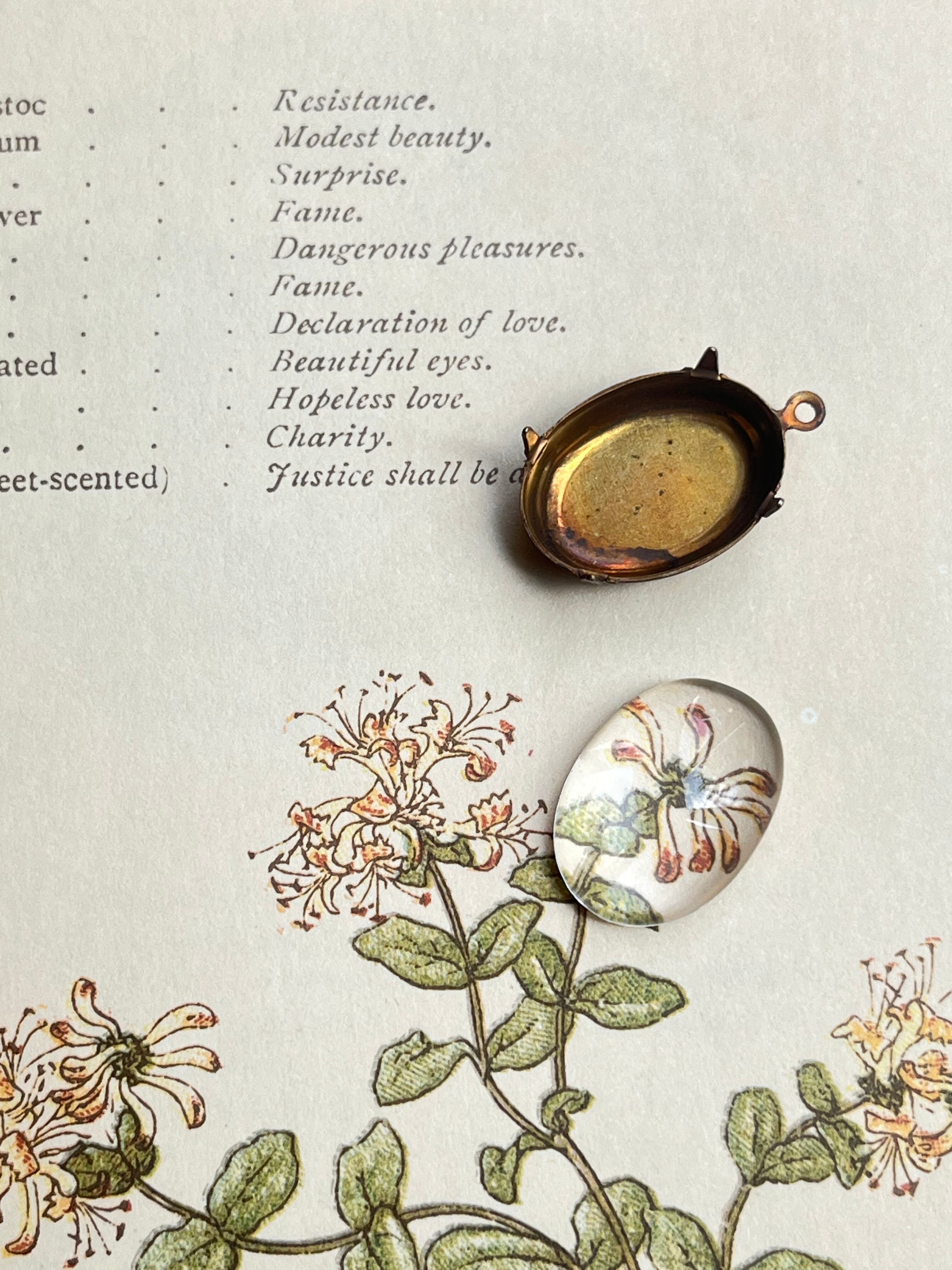 【ヴィンテージ ガラス チャーム】クリア シャドーbox アンティーク風 ハンドメイド素材 /約2.2(フープ込み)cm×1.3cm 1個