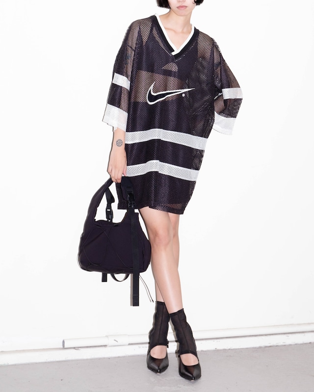 1990s NIKE - oversized swoosh mesh jersey