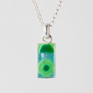 UNIQUE green circle - necklace -