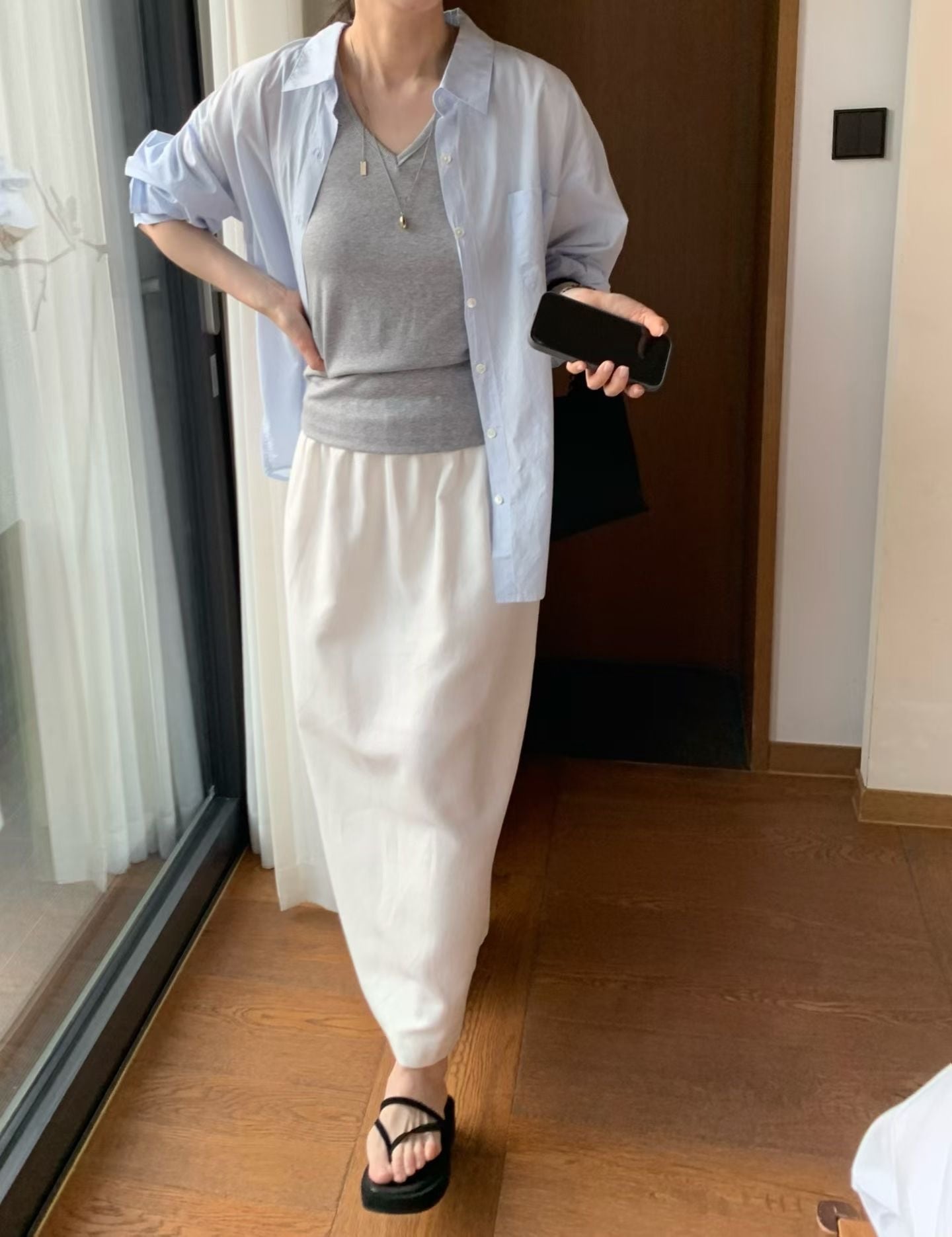 (予約) fl lanel / Linen banding skirt