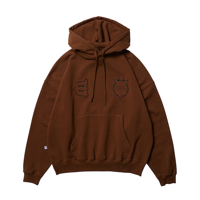 EVISEN SKATEBOARDS x 髙田音楽制作事務所 / TORA EVI LOGO HOODIE / BROWN